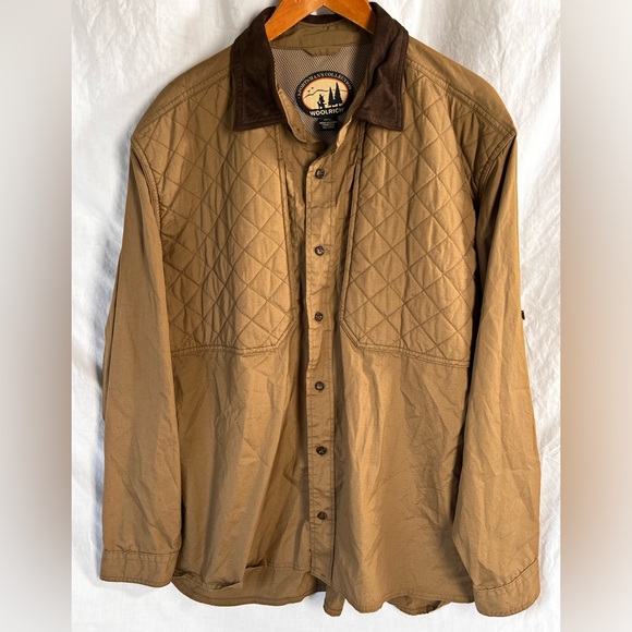 Woolrich Sportsmen Shooting Shirt Mens XL Insulated Pads Hunting Khaki Brush Top - Picture 16 of 16
